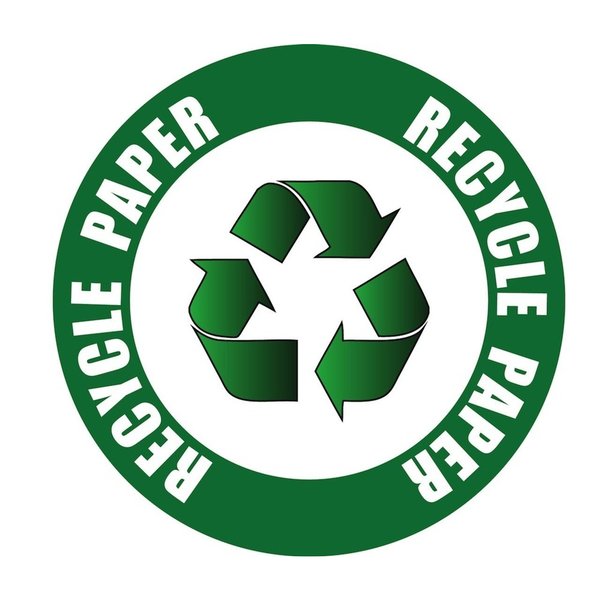 5S Supplies Recycle Paper Sign 12in Diameter Non Slip Floor Sign FS-RECPAPR-12